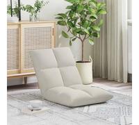 Kaloriko Chaise de sol réglable en velours crème avec assise rembourrée et dossier multi-positions pour salon, chambre à coucher, chambre d'enfant et méditation