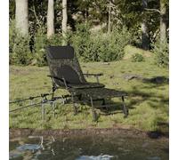 Kaloriko Chaise longue de pêche pliable réglable avec cadre en acier et rembourrage en mousse, motif camouflage, chaise longue d'extérieur robuste avec pieds boueux, idéal comme lit de jardin, île
