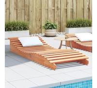 Kaloriko Chaise Longue en Bois Massif de pin Cire Marron 205x80x31,5 cm transat inclinable avec Dossier et accoudoir pour Jardin terrasse Piscine Confort et détente extérieure