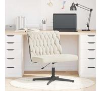 Kaloriko Chaise pivotante de bureau crème avec tissu semblable à la laine desserré, réglable en hauteur et rotation à 360 degrés, rembourrée, ergonomique, pour bureau, salle à manger et salon, en
