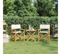 Kaloriko Chaises de metteur en scène Pliantes Lot de 2 en Bois de Teck Massif avec accoudoir et Dossier, chaises Pliables Confortables pour extérieur Jardin terrasse Camping