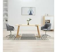 Kaloriko Chaises pivotantes à Manger Gris Clair Tissu Velours Lot de 2 avec Dossier Ergonomique et accoudoir, Pieds en Bois et métal, rembourrés Confortables pour Salle à Manger Cuisine Salon Moderne