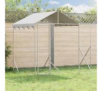 Kaloriko Chenil d'extérieur argenté pour Chiens, Niche enclos Cage Parc en Acier galvanisé, Toit en PE résistant à la Pluie et aux UV, 6 x 2 x 2,5 m, Porte verrouillable, Jardin extérieur