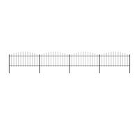 Kaloriko Clôture de jardin en acier avec pointe de lance 714,5 x 75 cm, longueur 6,8 m avec éléments de clôture et poteaux, brise-vue noir pour terrasse, jardin, limitation de terrain et sécurité
