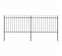 Kaloriko Clôture de jardin en acier revêtu par pulvérisation - 3,4 m de long - Avec 2 éléments de clôture et 3 poteaux - Solide - Rectangulaire - Moderne - Pour terrasses, jardins, brise-vue, sécurité