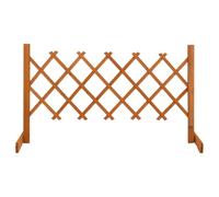 Kaloriko Clôture de jardin en bois de sapin massif avec vernis orange, élément de clôture extensible 120 x 60 cm, brise-vue et aide à l'escalade pour jardin, terrasse et terrain
