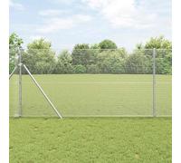 Kaloriko Clôture en fil soudé argenté - 5000 x 100 cm - Élément de clôture avec tapis à double tige stable - Brise-vue et tapis en treillis pour jardin, terrasse, balcon, délimitation de terrain et