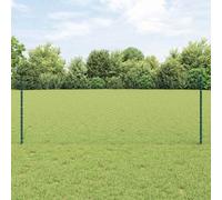Kaloriko Clôture métallique soudée avec éléments de clôture, 25 x 0,8 m, vert, tapis en treillis en acier revêtu de PVC, avec 11 poteaux pour jardin, terrasse, brise-vue, délimitation