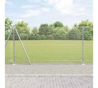 Kaloriko Clôture métallique soudée avec fondation en béton, 50 x 1,2 m, acier galvanisé à chaud, 22 poteaux, 4 poteaux d'angle, éléments de clôture résistant aux intempéries, idéal pour jardin