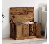 Kaloriko Coffre de rangement, aspect bois vieilli, 70 x 40 x 38 cm, avec couvercle, espace de rangement, banc, organiseur pour salon, chambre à coucher, couloir, chambre d'enfant, peu encombrant