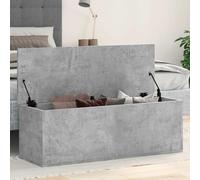 Kaloriko Coffre gris béton en bois - 102 x 35 x 35 cm - Avec couvercle et charnière - Coffre de rangement pour salon, chambre à coucher, couloir, organiseur peu encombrant pour jouets et linge