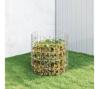 Kaloriko Composteur de Jardin en Acier galvanisé argenté, bac à Compost 50 x 50 cm, Grille Ouverte pour compostage des déchets Verts, Jardin extérieur, Balcon, terrasse, Recyclage des Feuilles