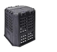 Kaloriko Composteur de jardin en plastique noir - 68,9 x 68,9 x 83,9 cm - Volume 360 l - Avec couvercle - Rabat et ventilation - Pour déchets biologiques, déchets verts, compostage dans le jardin, la