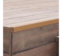 Kaloriko Cornière de terrasse en WPC 170 cm couleur teck 5 pièces pour finition esthétique et sécurisée des bords de terrasse en bois ou composite résistance aux intempéries