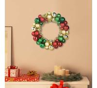 Kaloriko Couronnes de Boules de Noël Multicolores, 2 pièces en polystyrène, 33 x 33 x 7 cm, décoration intérieure et extérieure pour Porte, fenêtre, Mur, Ambiance fête Hiver