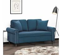 Kaloriko Coussins décoratifs Lot de 2, Bleu, Velours 100 pour Cent Polyester, 40 x 40 cm, Inserts en Coton PP, Salon Chambre canapé Fauteuil, déco Moderne cocooning intérieur extérieur