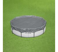 Kaloriko Couverture de Piscine Bestway Ronde en Polyester Gris pour Bassin Ø3,05 m, résistante aux UV et aux déchirures, Sangles de Maintien, Trous de Drainage