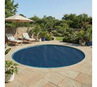 Kaloriko Couverture de Piscine Solaire Extra épaisse Ø 300 cm 400 μm, bâche Couverture en PE Noir et Bleu, Thermique chauffante à Bulles, Isolant, Anti-évaporation