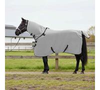 Kaloriko Couverture Équine Gris Clair et Rose 105 cm Polyester résistante à l'hiver, Confort pour Cheval, Protection Contre Pluie Insectes, Ajustement Facile pour Paddock, Transport ou écurie