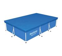 Kaloriko Couverture Piscine Flowclear en PE Bleu 304 x 205 x 66 cm, bâche Couverture pour Piscine Hors Sol, Protection Contre Feuilles et débris, Fixation par Cordes, Drainage d Eau