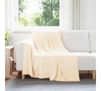 Kaloriko Couverture Plaid jetable 6 pcs crème 200 x 150 cm en Toison, légère et Portable, pour canapé Fauteuil Chambre Salon Hiver, Chaleur Confort décoration cocooning