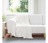 Kaloriko Couverture polaire blanche, 130 x 150 cm, légère, respirante, douce et moelleuse, pour canapé, lit et chambre, idéale comme couverture de salon, couvre-lit toute l'année, polyvalente et
