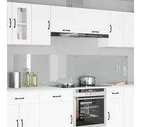 Kaloriko Crédence de Cuisine Transparente en Verre trempé, Lot de 2, 110 x 50 cm, 6 mm, 4 Trous pré-percés, Protection Murale thermorésistante pour Cuisine Maison et préparation culinaire
