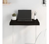 Kaloriko Dessus de table en bois chêne massif marron foncé traité 60x40 cm, plateau de remplacement robuste pour bureau salon cuisine, panneau polyvalent bricolage
