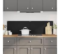 Kaloriko Dosserets de Cuisine Noirs en Verre trempé 2 pièces 70 x 50 cm, 6 mm, Protection Contre éclaboussures et Graisse, Montage Inclus pour Cuisine Maison, Entretien Facile