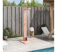 Kaloriko Douche d'extérieur en Bois de Douglas Massif et Acier Inoxydable, 210 cm, tête rotative 20 cm, connecteur G 1/2 Compatible Piscine Spa Jacuzzi pour Jardin et terrasse résistante aux