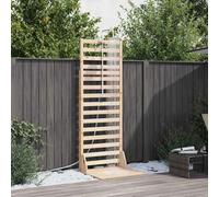 Kaloriko Douche d'extérieur en Bois de pin Massif et Acier Inoxydable, Hauteur réglable 201 à 225 cm, tête rotative, raccord G 1/2, pour Jardin, Piscine, Spa, Jacuzzi