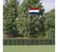Kaloriko Drapeau des Pays-Bas avec mât télescopique en Aluminium 5,5 m, Polyester 68D 90 x 150 cm, Support de Jardin extérieur pour Maison, Cour, Patio, Balcon, terrasse, fête et événement