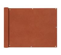 Kaloriko Écran de Balcon en Tissu Oxford 90x600 cm Ocre Marron résistant à l'eau avec œillets Aluminium et Corde 24 m pour Balcon terrasse Jardin Protection Soleil Pluie