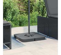 Kaloriko Ensemble de Base de Parasol 4 pièces en PP Anthracite, Pied Socle pour Parasol déporté à Croix, Support lestable 70 L, 100 x 100 x 11 cm, Jardin terrasse extérieur Piscine Patio