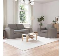 Kaloriko Ensemble de canapé 2 pièces en tissu taupe 162 x 80 x 82 cm, structure en métal robuste, garniture de rembourrage modulaire, peu encombrant et confortable pour salon, bureau ou chambre d'amis