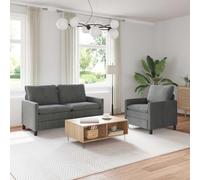 Kaloriko Ensemble de canapé 2 pièces gris clair en polyester avec cadre en métal et housses amovibles, canapé 3 places et 2 places pour salon, mobilier polyvalent avec coussins confortables et