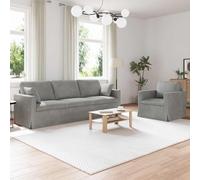 Kaloriko Ensemble de canapés d'angle 2 pièces Gris Clair Velours 228 x 78 x 80 cm modulable Convertible déhoussable pour Salon séjour Chambre Bureau