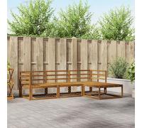 Kaloriko Ensemble de canapés d'extérieur en Bois d'acacia Massif Naturel 4 pièces modulable avec Dossier à Lattes, résistant aux intempéries, idéal pour Jardin, Patio et terrasse détente Sociale