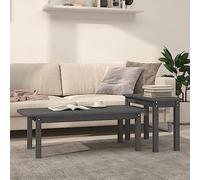 Kaloriko Ensemble de Tables Basses gigognes 2 pièces en Bois Massif de pin Gris, Bout canapé élégant, Design avec Plateau Robuste pour Salon séjour Chambre