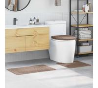 Kaloriko Ensemble de Tapis de Bain antidérapants 3 pièces Marron en PP avec Dossier Latex Lavable en Machine pour Salle de Bain, Toilette, lavabo, Sortie de Douche, Confort Doux Durable