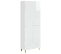Kaloriko Ensemble Meuble 2 pcs Blanc Brillant 66 x 34,5 x 95 cm, mobilier Salon modulable avec Rangement, Armoire et Buffet pour séjour Chambre Cuisine Bureau entrée Salle à Manger