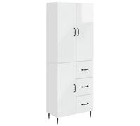 Kaloriko Ensemble Meuble modulable Complet 2 pcs Blanc Brillant 66 x 34,5 x 89,5 cm pour Salon séjour Chambre Bureau avec Rangement Armoire Buffet Pratique et Design