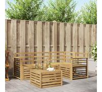 Kaloriko Ensemble Meuble modulable d'extérieur 5 pièces en Bois d'acacia Massif Blanc 59 x 59 x 37 cm canapé Salon Jardin Piscine pour séjour terrasse Design Fonctionnel