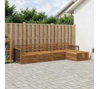 Kaloriko Ensemble Meuble Salon d'extérieur 5 pièces en Bois d'acacia Massif Naturel modulable, Complet et coordonné pour terrasse Jardin avec Rangement Pratique