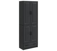 Kaloriko Ensemble Meuble Salon modulable 2 pièces Noir Bois d'ingénierie avec Rangement Complet Table et chaises pour séjour, Cuisine, Bureau, entrée, Salle à Manger
