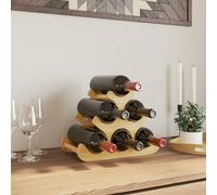 Kaloriko Étagère à vin pour 6 bouteilles en bambou - 35 x 18 x 25,5 cm - Autonome - Avec vernis transparent - Compact - Pour cuisine, salon, bar - Rangement élégant