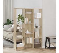 Kaloriko Étagère de séparation en chêne Sonoma - 100 x 24 x 140 cm - Avec 13 compartiments - Protection contre les regards indiscrets - Pour chambre à coucher, salon, bureau, espace de rangement