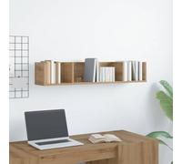 Kaloriko Étagère murale pour CD en chêne Artisan - 100 x 18 x 18 cm - Avec 4 compartiments de rangement - Peu encombrant - Pour salon, chambre à coucher, bureau, design moderne et vintage - Rangement