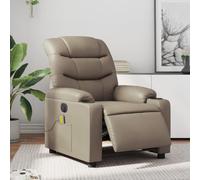Kaloriko Fauteuil de Massage inclinable électrique en Similicuir Cappuccino avec Dossier et Repose-Pied réglables Confortables, accoudoirs Larges en Bois et métal pour Salon Bureau Lecture