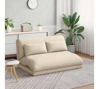 Kaloriko Fauteuil de sol réglable en tissu crème avec dossier rembourré, pliable et ergonomique, idéal comme coussin d'assise, fauteuil de salon et chaise de méditation pour salon, chambre à coucher
